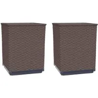 vidaXL Plantenbakken 2 st 30x30x37 cm polypropeen bruin