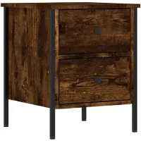 vidaXL Nachtkastje 40x42x50 cm bewerkt hout gerookt eikenkleurig