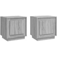 vidaXL Nachtkastjes 2 st 44x35x45 cm bewerkt hout grijs sonoma eiken