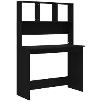vidaXL Bureau met schappen 102x45x148 cm bewerkt hout zwart