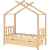 vidaXL Kinderbedframe met lade massief grenenhout 70x140 cm