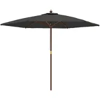 vidaXL Parasol met houten paal 299x240 cm antracietkleurig
