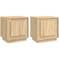 vidaXL Nachtkastjes 2 st 44x35x45 cm bewerkt hout sonoma eikenkleurig