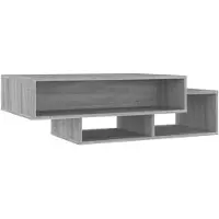 vidaXL Salontafel 105x55x32 cm bewerkt hout grijs sonoma eikenkleurig