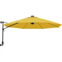 vidaXL Wandparasol met LEDs 290 cm geel