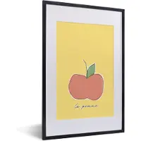 PosterMonkey Fotolijst incl. Poster - Appel - Fruit - Tekst - 40x60 cm - Posterlijst