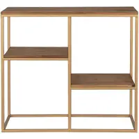 Clayre & Eef Wandrek 49 cm bruin hout metaal rechthoek muurrek