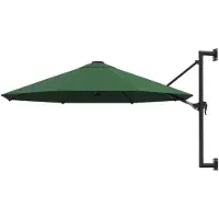 vidaXL Wandparasol met metalen paal 300 cm groen