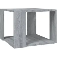vidaXL Salontafel 40x40x30 cm bewerkt hout grijs sonoma eikenkleurig
