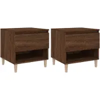 vidaXL Nachtkastjes 2 st 50x46x50 cm bewerkt hout bruin eikenkleur
