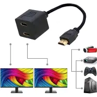 Techly ICOC-HDMI-F-002 HDMI Adapter [1x HDMI-stekker - 2x HDMI-bus] Zwart 3.00 m