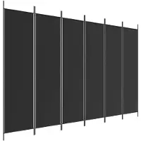 vidaXL Kamerscherm met 6 panelen 300x200 cm stof zwart