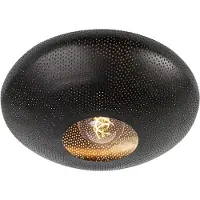 QAZQA Smart plafondlamp zwart met goud 40 cm incl. Wifi G95 - Radiance
