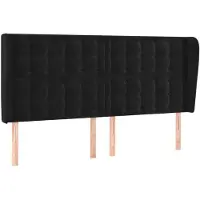vidaXL Hoofdbord met randen 163x23x118/128 cm fluweel zwart