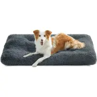 Feandrea Hondenbed, huisdiermat, zacht, 110 x 73 cm, zachte vulling, machinewasbaar, kussen voor honden, multifunctioneel, donkergrijs PGW203G02