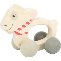 Small Foot houten grijpspeelgoed op wielen geitje 10 cm