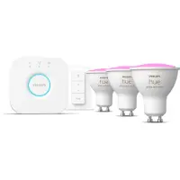 Philips White & Color Starter 3-Pack GU10 + dimmer en Bridge