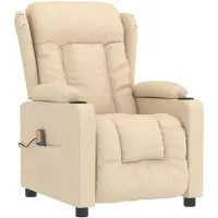 vidaXL Massagestoel stof crèmekleurig