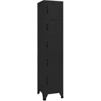 vidaXL Lockerkast 38x40x180 cm staal zwart
