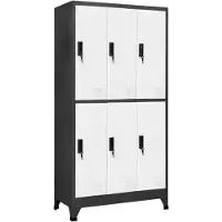 vidaXL Lockerkast 90x45x180 cm staal antracietkleurig en wit