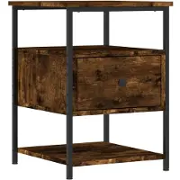 vidaXL Nachtkastje 40x42x56 cm bewerkt hout gerookt eikenkleurig