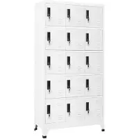 vidaXL Lockerkast 90x40x180 cm staal wit