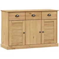 vidaXL Dressoir met lades VIGO 113x40x75 cm massief grenenhout