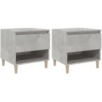 vidaXL Nachtkastjes 2 st 50x46x50 cm bewerkt hout betongrijs