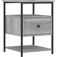 vidaXL Nachtkastje 40x42x56 cm bewerkt hout grijs sonoma
