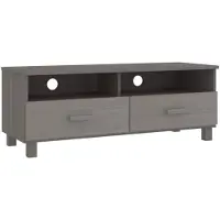 vidaXL Tv-meubel HAMAR 106x40x40 cm massief grenenhout lichtgrijs