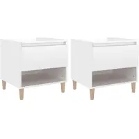 vidaXL Nachtkastjes 2 st 50x46x50 cm bewerkt hout hoogglans wit