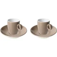 Maastricht porselein Espressokop en schotel Bart Colour Cafe 6.5 cl - 11 cm Bruin Porselein 2 stuks