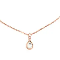 Victorious Dames Ketting - Rosé Goud - Model: Crystal Water