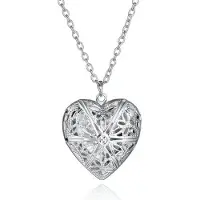 Victorious Dames Ketting – Zilveren Hart – Zilver – Uitklapbaar – 50cm