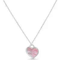 Victorious Dames Ketting Zilver – Roze Hart – 45 t/m 50 CM