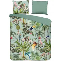 Descanso Dekbedovertrek Ignadi Green Satijn-240 x 200 / 220 cm | Lits-Jumeaux