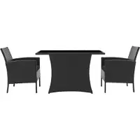 Möbilia Zitgroep 2 x fauteuils + tafel polyrattan/metaal