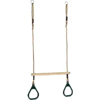 Kbt ringtrapeze hout met kunststof ringen groen