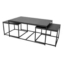 Urban Living Salontafel & 2 Bijzettafels - Metalen frame