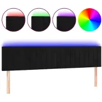 vidaXL Hoofdbord LED 180x5x78/88 cm fluweel zwart