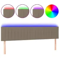vidaXL Hoofdbord LED 200x5x78/88 cm stof taupe