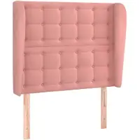 vidaXL Hoofdbord met randen 83x23x118/128 cm fluweel roze
