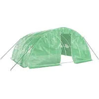 vidaXL Kas met stalen frame, groen, 20 m², 5x4x2,3 meter