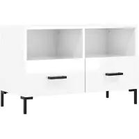 vidaXL Tv-meubel 80x36x50 cm bewerkt hout hoogglans wit