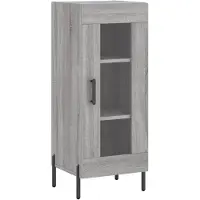 vidaXL Dressoir 34,5x34x90 cm bewerkt hout grijs sonoma eikenkleurig