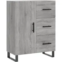 vidaXL Dressoir 69,5x34x90 cm bewerkt hout grijs sonoma eikenkleurig