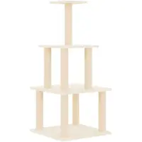 vidaXL Kattenmeubel met sisal krabpalen 111 cm crèmekleurig