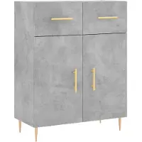 vidaXL Dressoir 69,5x34x90 cm bewerkt hout betongrijs