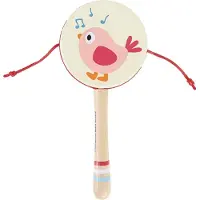Hape Twittering Bird Drum-shaped Rattle Beige