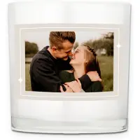 Yoursurprise Kaarshouder van glas met foto - 8 x 9 x 9 cm